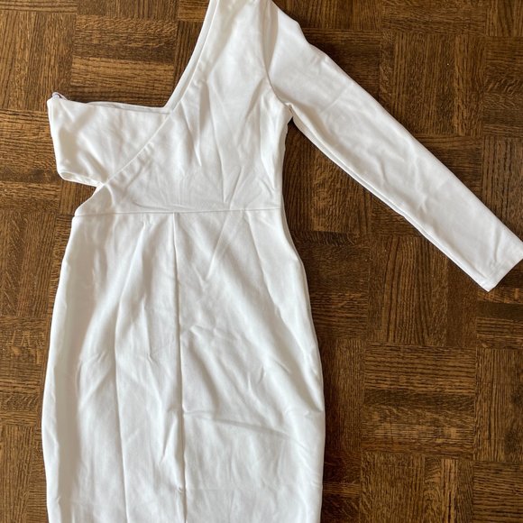 Lulus White A-symmetrical one shoulder Dress - Picture 2 of 2